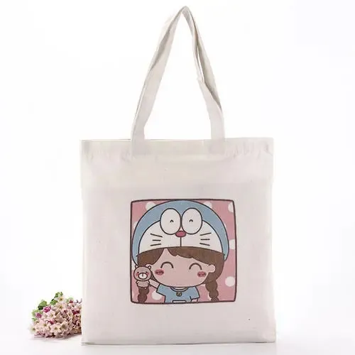 Custom Printed Reusable Folding Canvas Shopping Bags Cotton Tote Bag with logo