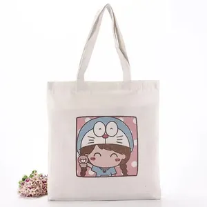 Shopping Bag in tela pieghevole riutilizzabile stampata personalizzata Tote Bag in cotone con logo