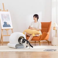 Bac à litière sphérique automatique autonettoyant pour chat, contrôle intelligent, isolation des odeurs, grand espace, toilette pour chat à lavage automatique