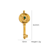 Pendentifs de clés étanches de la série F448 avec perles et zircons pour la fabrication de bijoux en acier inoxydable, vente en gros