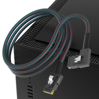 SFF-8087 SFF-8087 Kabel Mini SAS 36Pin Lurus 90 Derajat Sudut Kanan 6Gbps Selongsong Kepang Nilon Kabel Data Internal Server