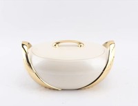 Ensemble de 3 casseroles isothermes ovales de 2,5 L, 3 L et 3,5 L, récipients de service pour aliments chauds, design marbré