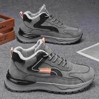Nouvelles chaussures d'hiver pour hommes avec empeigne en PU artificiel chaud, chaussures décontractées imperméables et antidérapantes, chaussures de sport durables à semelle épaisse