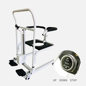 KSM-207 Hydraulic Patient Lift Transfer Chair with Commode Seat Adjustable Medical Nursing Wheelchair for Elderly and <b>Disabled</b> - Product Image 4