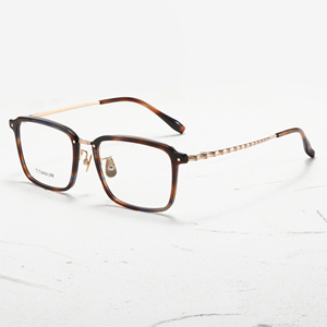 Rectangle Full Rim Titanium <b>Eyeglasses</b> Solid Color Unisex Lightweight Vision Correction <b>Frames</b> for Adults - Product Image 2