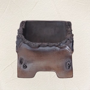 Yixing Purple Clay Flower Pot Irregular Handmade Wood Fired <b>Square</b> Creative Bonsai <b>Planter</b> - Product Image 4