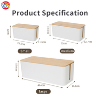 Prodigy COB01 bureau multiprise gestion boîte de rangement conteneur câble organisateur avec couvercle en bambou