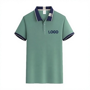 Maillot de golf personnalisé pour homme à manches courtes, en tissu tricoté soie/coton avec motif imprimé, pour votre propre marque - Product Image 2