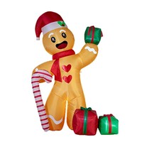 Décoration de Noël géante personnalisée en forme d'homme en pain d'épices, en polyester imperméable et réutilisable, respectueuse de l'environnement, pour événements extérieurs