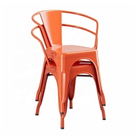 Chaise d'appoint moderne empilable en métal pour restaurant, café, bureau et bar à domicile