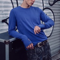 Chemise unie personnalisable pour homme avec logo, nouvelle collection automne, manches longues, chemise de sport tendance, hautement élastique, légère, pour la course à pied
