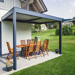 现代户外凉棚铝防水百叶窗屋顶花园凉棚