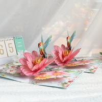 Kartu Ucapan Bunga 3D Pop Up Buatan Tangan dari Kertas, Kartu Bunga untuk Hari Guru, Ulang Tahun, Valentine, Pernikahan, Kartu Hadiah