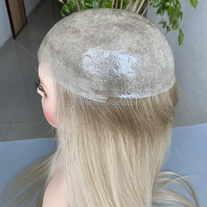<span class=keywords><strong>Prótesis</strong></span> silicona V-loop Pu Base inyección piel fina <span class=keywords><strong>Natural</strong></span> virgen Remy europeo Ombre Color crudo peluca humana Topper para mujeres - Product Image 2