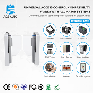 بوابة دوارة أوتوماتيكية من ACS مع نظام التعرف على الوجه ومانع التسلل للتحكم في الدخول للشخصيات الهامة في الشركات، بوابة سريعة من الفولاذ المقاوم للصدأ عالي الجودة - Product Image 1