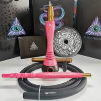 Nouveau modèle alpha S narguilé boîte cadeau de luxe sheesha huka russe en aluminium chicha métal alpha narguilé