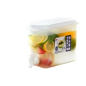 Large Capacity Refrigerator Cold Water Bucket Plastic Cold Water Bottle With Faucet Household Fruit Tea Bottle