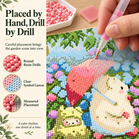 Kit de Peinture Diamant KS Craft Ours Mignon Floral – Perles Spéciales Jardin de Fleurs – Art Diamant DIY Décoration Maison Cadeau