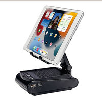 Altavoz Bluetooth portátil con soporte universal para teléfonos móviles y tabletas, plegable y ajustable, caja de sonido con reproducción desde unidad USB