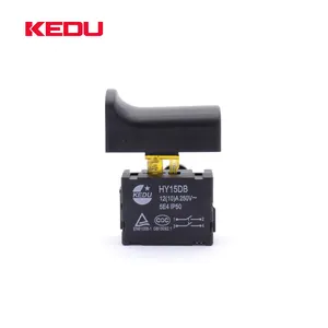 KEDU HY15 250V 5E4 IP50 켜기 끄기 트리거 스위치 전동 공구 용 전기 누름 버튼 스위치