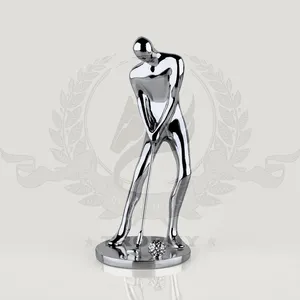 定制高品质迷你高尔夫雕像雕塑奖杯高尔夫雕像球员金属奖杯家居装饰