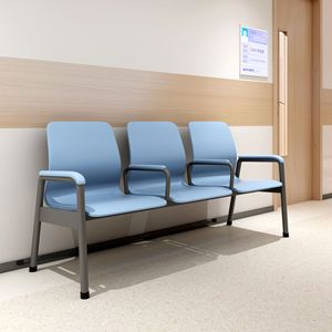 Sillas de espera para hospital Aobin Lingjie, modelo H550 Lanshi, color azul, con reposabrazos, para cuidado médico y de ancianos - Product Image 1