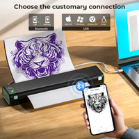 Phomemo M08F-WS Printer Stencil Tato Nirkabel Portabel Mesin Transfer Termal untuk Seniman Tato Profesional Studio dan Perjalanan