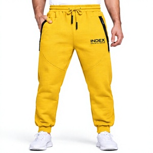 Pantalones Deportivos Amarillos para Hombre INDEX, Cintura Elástica con Cordón, Pantalones Casuales para Correr, Bolsillos Laterales, Transpirables, Peso Medio, para Otoño - Product Image 1