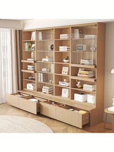Home Office <b>Furniture</b> Custom Modern Living Room <b>Library</b> Wooden Bookshelf Storage Cabinet Design Manufactur Bookcases Bookshelves - Product Image 4