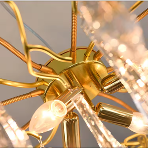 Zèle éclairage décoratif hôtel hall moderne plafond luxe laiton branche cristal goutte de pluie lustres - Product Image 6