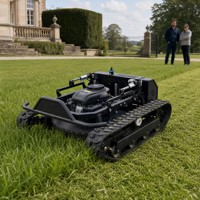 Débroussailleuse industrielle robuste sur chenilles avec porte-équipement pour utilisation tout-terrain sur prairies et vergers