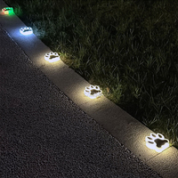 Lampes solaires de jardin en forme de patte de chien Rgb, lampes solaires de chemin de jardin IP65 étanches, lumière chaude, lampes solaires de pelouse pour allée, décoration de festival