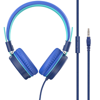 GUIDERAY G2 Casque filaire supra-auriculaire avec microphone, interfaces 3,5 mm et Type-C, étanche IPX-4, cordon de 1,2 m pour enfants