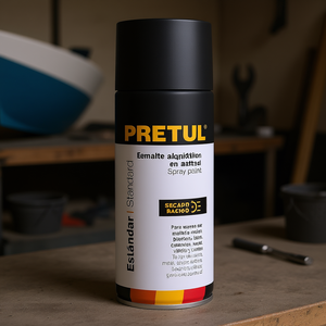 Peinture en aérosol Pretul noir mat 400 ml, revêtement liquide pour plastique et applications nautiques, finition aérosol, qualité standard, séchage rapide - Product Image 2