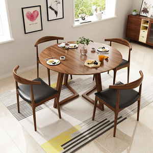 Casa <span class=keywords><strong>de</strong></span> madera mesa <span class=keywords><strong>de</strong></span> comedor y silla hotel restaurante Mesa Redonda recepción negociación Mesa Redonda pequeño apartamento - Product Image 5