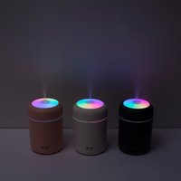 Mini humidificateur d'air personnel de bureau de 300ml avec veilleuse LED colorée pour chambre à coucher et bureau