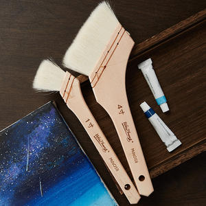 角形平毛水彩漆哈克刷套装加厚系列苏米刷木柄遮阳平漆Shisanyue MT05 - Product Image 2