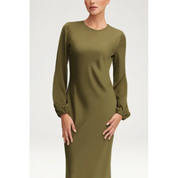 Robe musulmane modeste en mousseline de soie élégante à deux couches fabrication sur mesure Istanbul Abaya pour adultes hijab pour femmes pour le printemps et l'automne