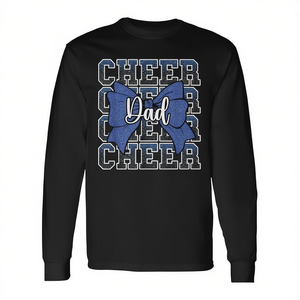 T-shirt à manches longues Cheer Dad Blue Bow, chemise de sport pour cheerleading - Product Image 2