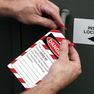 Etiquetas de Bloqueo y Señalización de PVC Personalizadas con Bridas Rojas, Etiquetas de Advertencia de Seguridad Industrial - Product Image 3