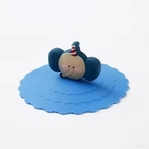 6 cores 10cm reutilizáveis Silicone Cup Cover <span class=keywords><strong>Cute</strong></span> Seal Suction Cup Cover Dustproof Leakproof Chá Café Tampas Cap Cup Acessórios - Product Image 5