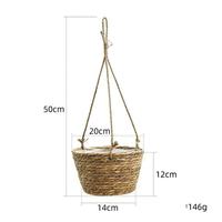 Keranjang Gantung Tanaman Tali Jute Anyaman Tugas Berat Dapat Dilipat Kapasitas 5kg Gantungan Tanaman Indoor/Outdoor Elegan Tahan Lama