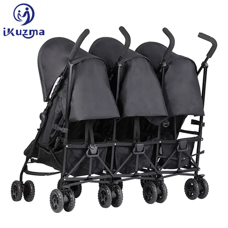 Système de sécurité Pliant 3 Baby Triple Twin Baby Landau Poussette pour Triplets