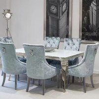 Meubles de salle à manger nordiques, table à manger de luxe avec plateau en marbre, ensemble de 6 chaises, bureau à manger rectangulaire sur mesure et chaises