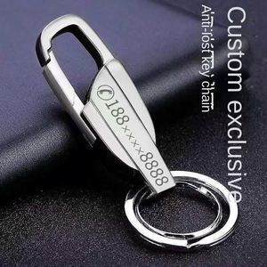 Le Qin Creative Lettering Zinc Alloy Car <b>Key</b> <b>Chain</b> Men's Waist Hanging Pendant with Double-Sided Engraving Gift - Product Image 4