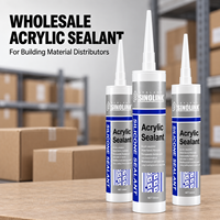 Scellant en silicone acrylique pour verre, imperméable, qualité construction, blanc, à base d'eau, monocomposant, pour portes, fenêtres, emballage