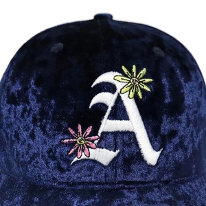High Quality Custom Logo 3D Puff Embroidery Waterproof Sporty Formal Winter Velvet Fabric Blue Snap Back 6-Panel <b>Baseball</b> <b>Cap</b> - Product Image 6