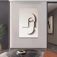 Décoration murale géométrique en bois sculpté JZ Home Decor, œuvre d'art abstraite 3D en MDF, peinture en relief