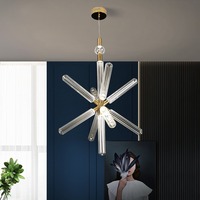 Lustres en verre de luxe pour la décoration de la maison, style nordique moderne, pour chambre à coucher, salon, escalier, luminaires de plafond LED circulaires personnalisés