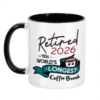 Mug à café en céramique amusant pour la retraite, 11 oz, compatible micro-ondes, pour employé de bureau, collègue, ami, maman, papa, vaisselle quotidienne